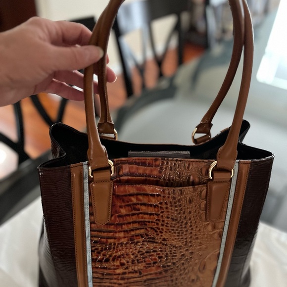 🦄 EUC (only carried twice!)Brahmin Joan Tote Toasted Almond Garrone N45 1154 - Picture 7 of 14